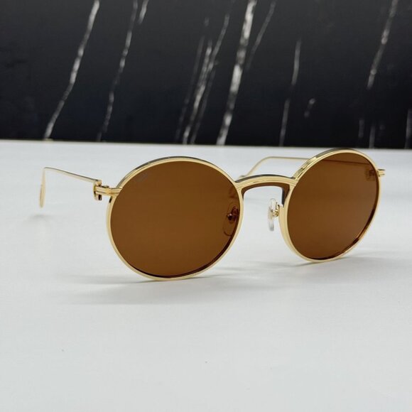 NEW CARTIER SUNGLASSES CT0274S 002 CARTIER GOLD/BROWN TITANIUM WOMEN EYEWEAR - Picture 6 of 15